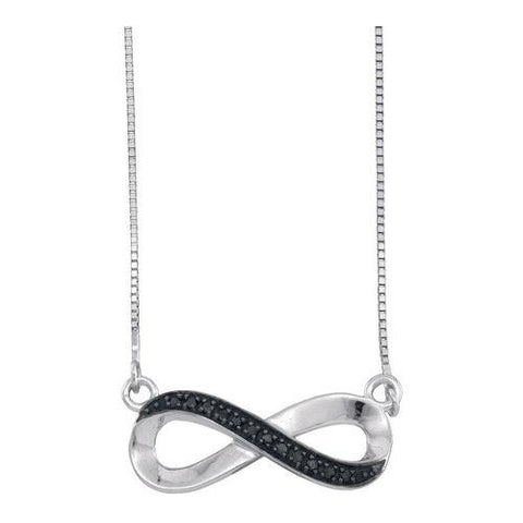 10KT White Gold 0.06CTW  BLACK DIAMOND FASHION PENDANT