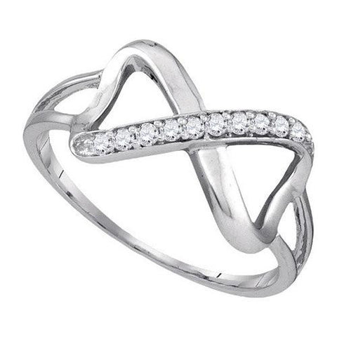 10KT White Gold 0.10CTW DIAMOND FASHION RING