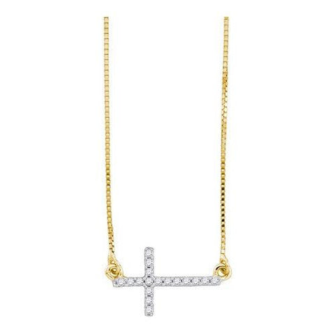 10KT Yellow Gold 0.10CTW DIAMOND FASHION NECKLACE