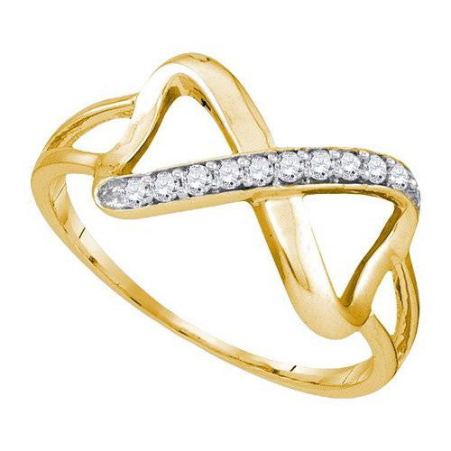 10K Yellow-gold 0.10CTW DIAMOND FASHION RING