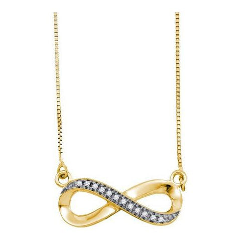 10KT Yellow Gold 0.06CTW DIAMOND FASHION NECKLACE