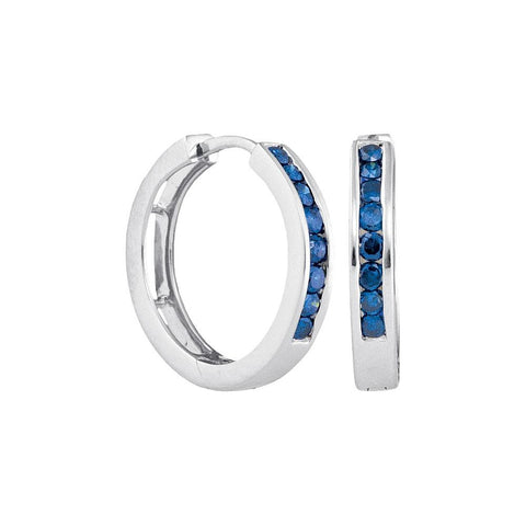 1-2CT-Diamond FASHION BLUE HOOPS