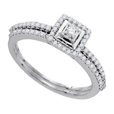 10KT White Gold 0.35CTW DIAMOND BRIDAL SET