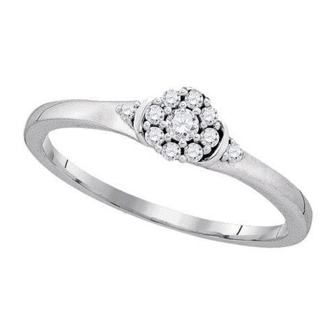 10KT White Gold 0.15CTW DIAMOND BRIDAL RING