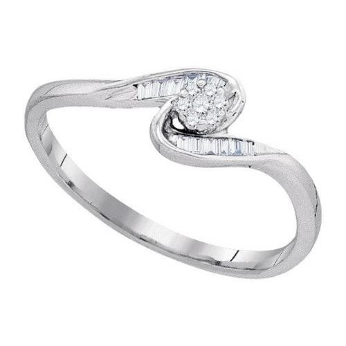 925 Sterling Silver White 0.17CTW DIAMOND FASHION RING