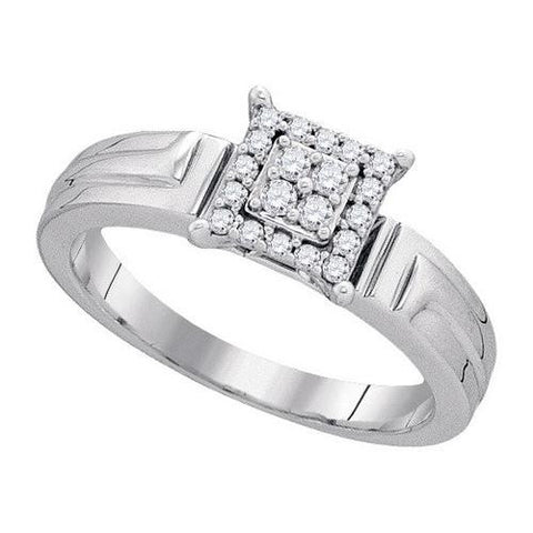 10KT White Gold 0.20CTW DIAMOND BRIDAL RING