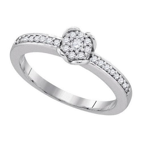 10KT White Gold 0.20CTW DIAMOND FASHION RING