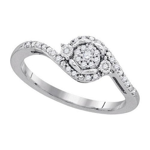 10KT White Gold 0.12CTW DIAMOND BRIDAL RING