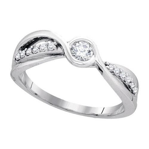 10KT White Gold 0.35CTW DIAMOND 0.20CT-CRD BRIDAL RING