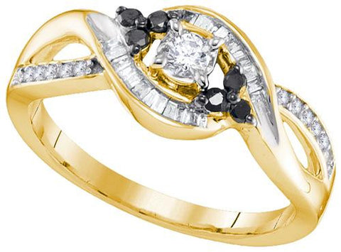 10K Yellow-gold 0.30CTW DIAMOND FASHION RING