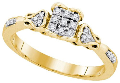 10K Yellow-gold 0.15CTW DIAMOND FASHION RING