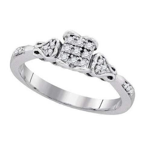 10KT White Gold 0.15CTW DIAMOND BRIDAL RING