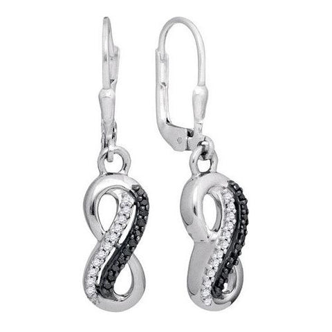 925 Sterling Silver White 0.21CTW DIAMOND INFINITY EARRING