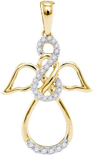 10K Yellow-gold 0.16CTW-Diamond FASHION PENDANT