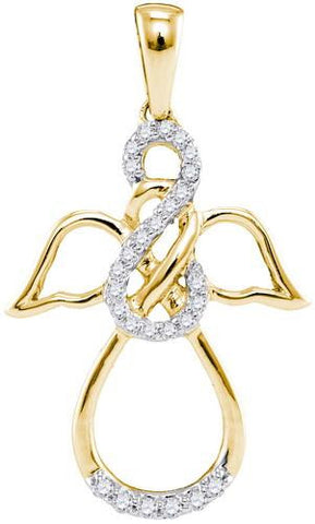 10K Yellow-gold 0.16CTW-Diamond FASHION PENDANT