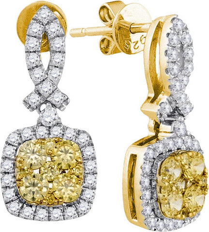 1  1-4CTW-Diamond FASHION YELLOW EARRING