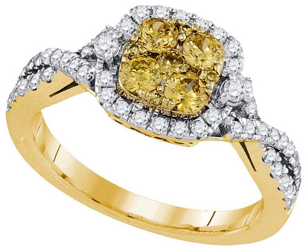 1 CTW-Diamond FASHION BRIDAL YELLOW RING