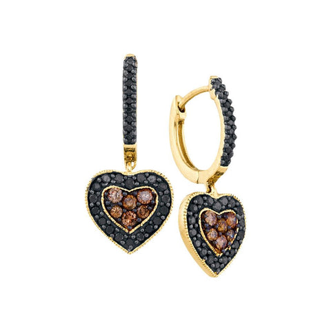 5-8CTW-Diamond BLACK HEART HOOPS