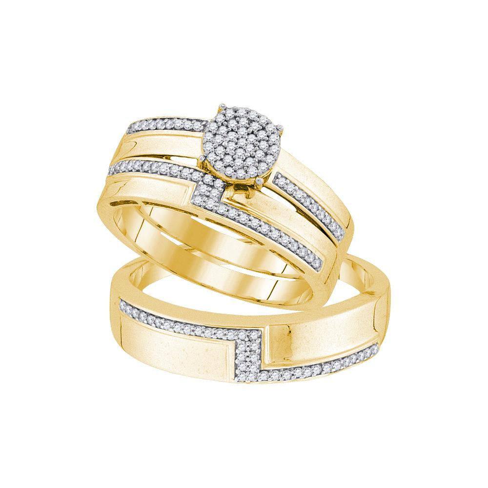 1-3CTW-Diamond MICRO-PAVE TRIO SET