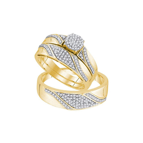 1-2CTW-Diamond MICRO-PAVE TRIO SET