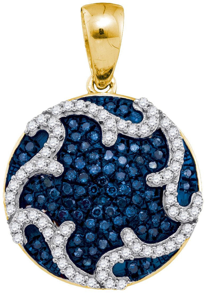 1-3CTW-Diamond MIRO-PAVE BLUE PENDANT