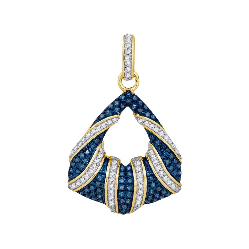 1-3CTW-Diamond MIRO-PAVE BLUE PENDANT