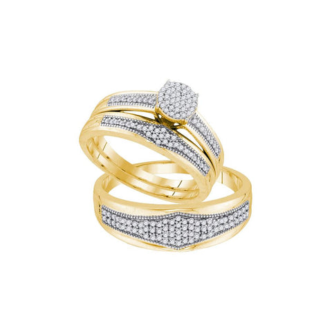 3-8CTW-Diamond MICRO-PAVE TRIO SET