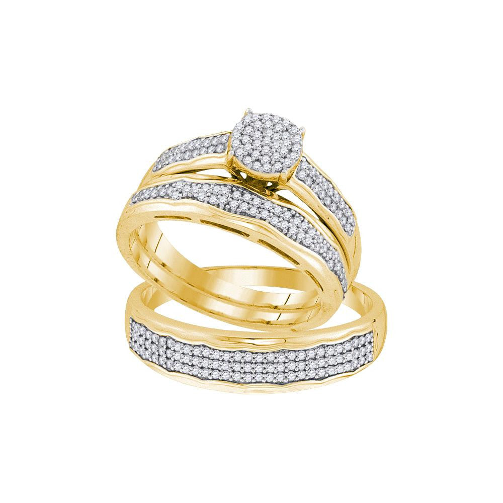 1-2CTW-Diamond MICRO-PAVE TRIO SET