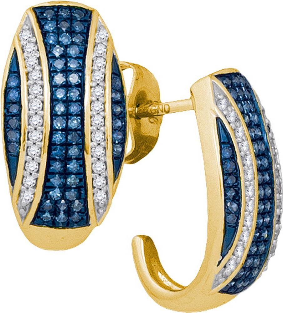 3-8CTW-Diamond MICRO-PAVE BLUE EARRING