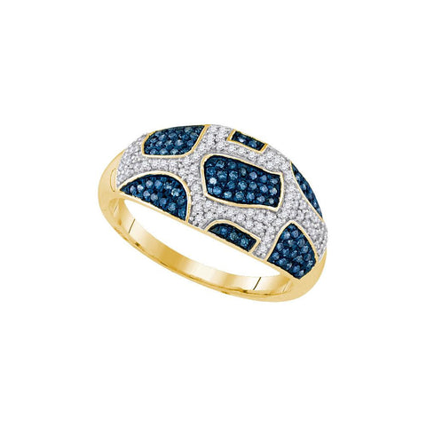 3-8CTW-Diamond MIRO-PAVE BLUE RING