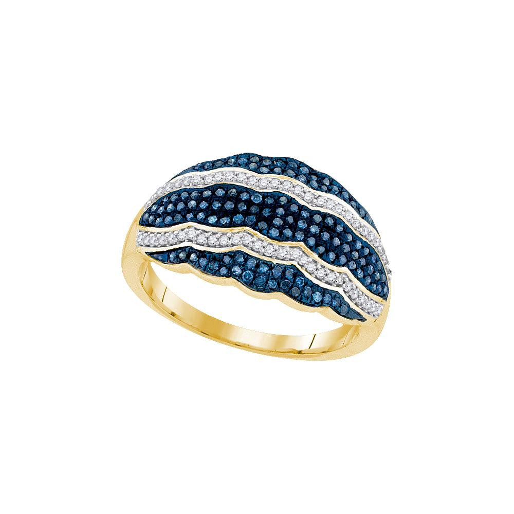 3-8CTW-Diamond MIRO-PAVE BLUE RING