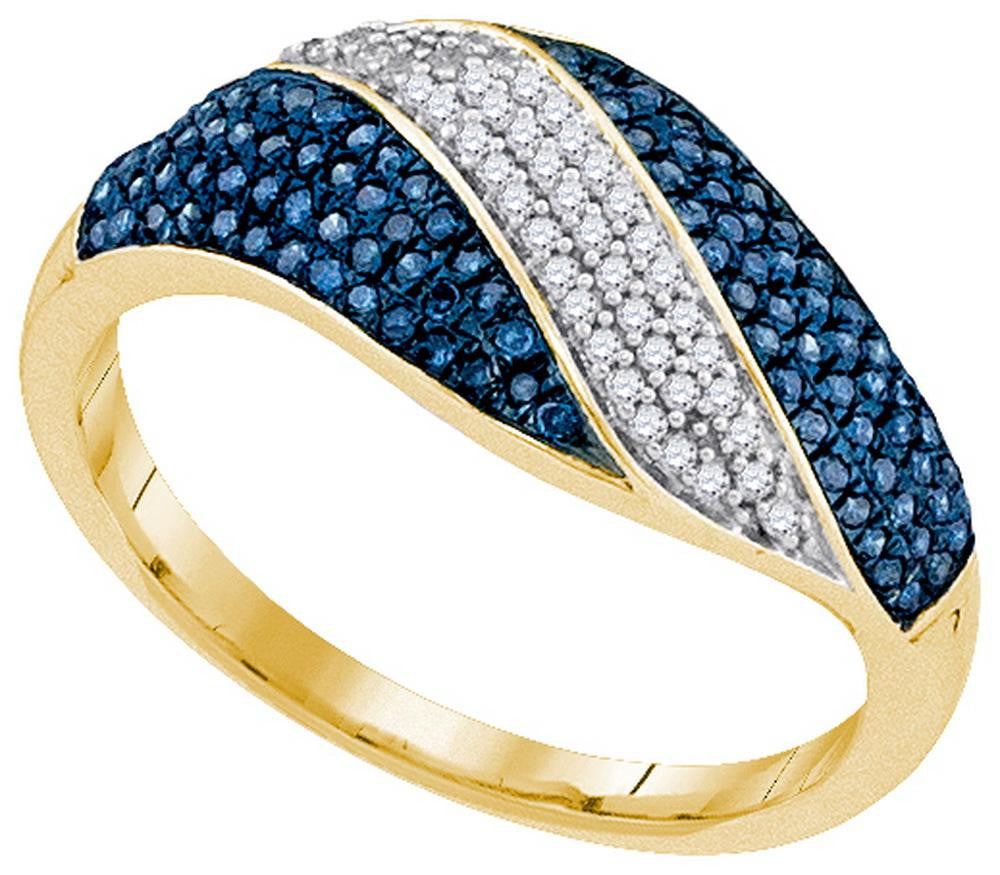 1-3CTW-Diamond MIRO-PAVE BLUE RING