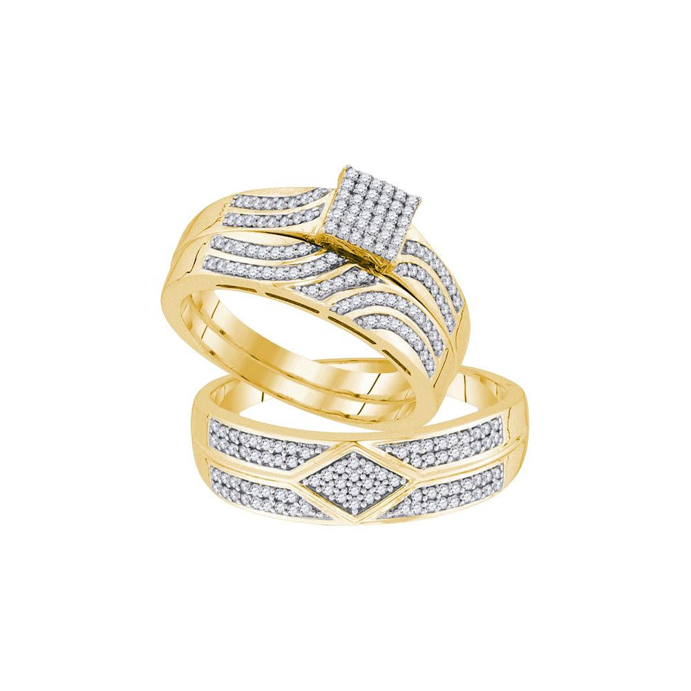 1-2CTW-Diamond MICRO-PAVE TRIO SET