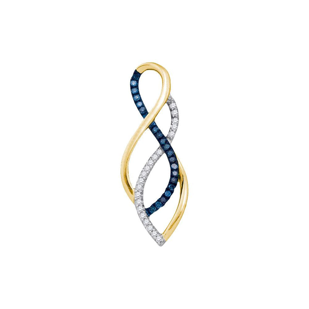 1-10CTW-Diamond MIRO-PAVE BLUE PENDANT