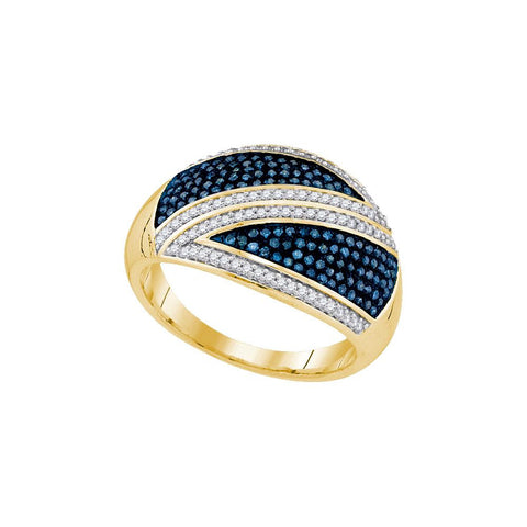 1-2CTW-Diamond MIRO-PAVE BLUE BAND