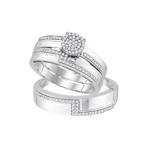 1-3CTW-Diamond MICRO-PAVE TRIO SET