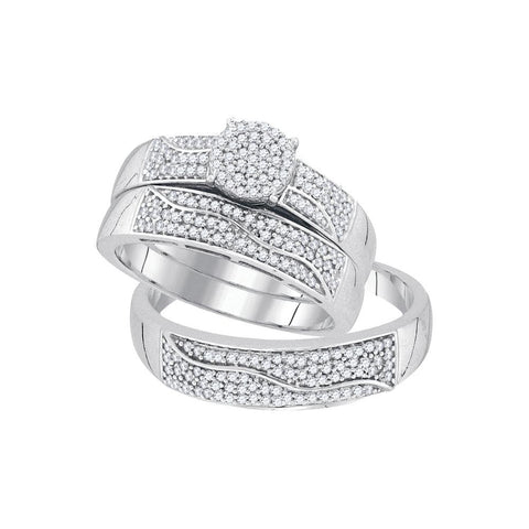 1-2CTW-Diamond MICRO-PAVE TRIO SET