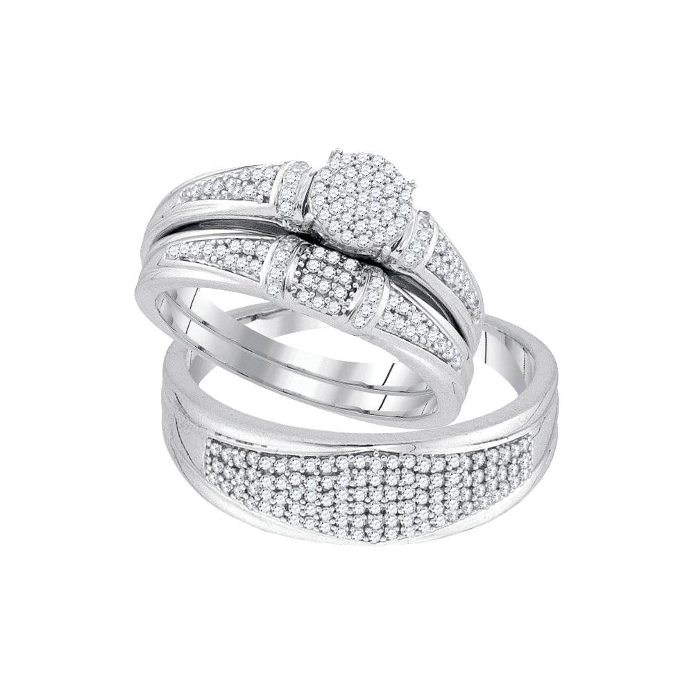 1-2CTW-Diamond MICRO-PAVE TRIO SET