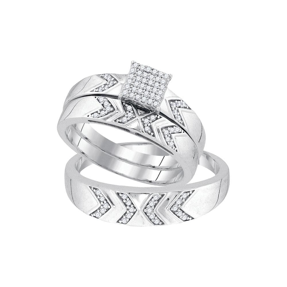 1-4CTW-Diamond MICRO-PAVE TRIO SET