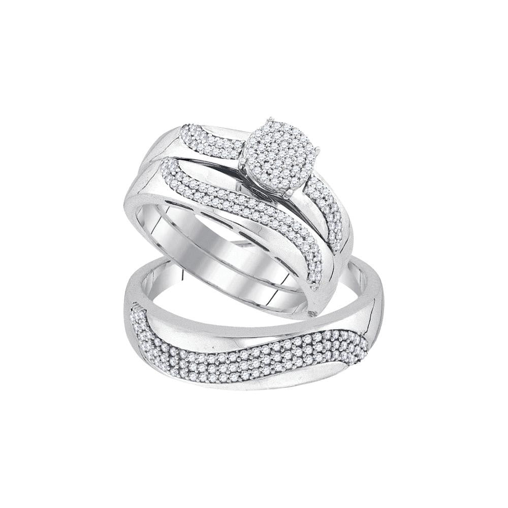 1-2CTW-Diamond MICRO-PAVE TRIO SET