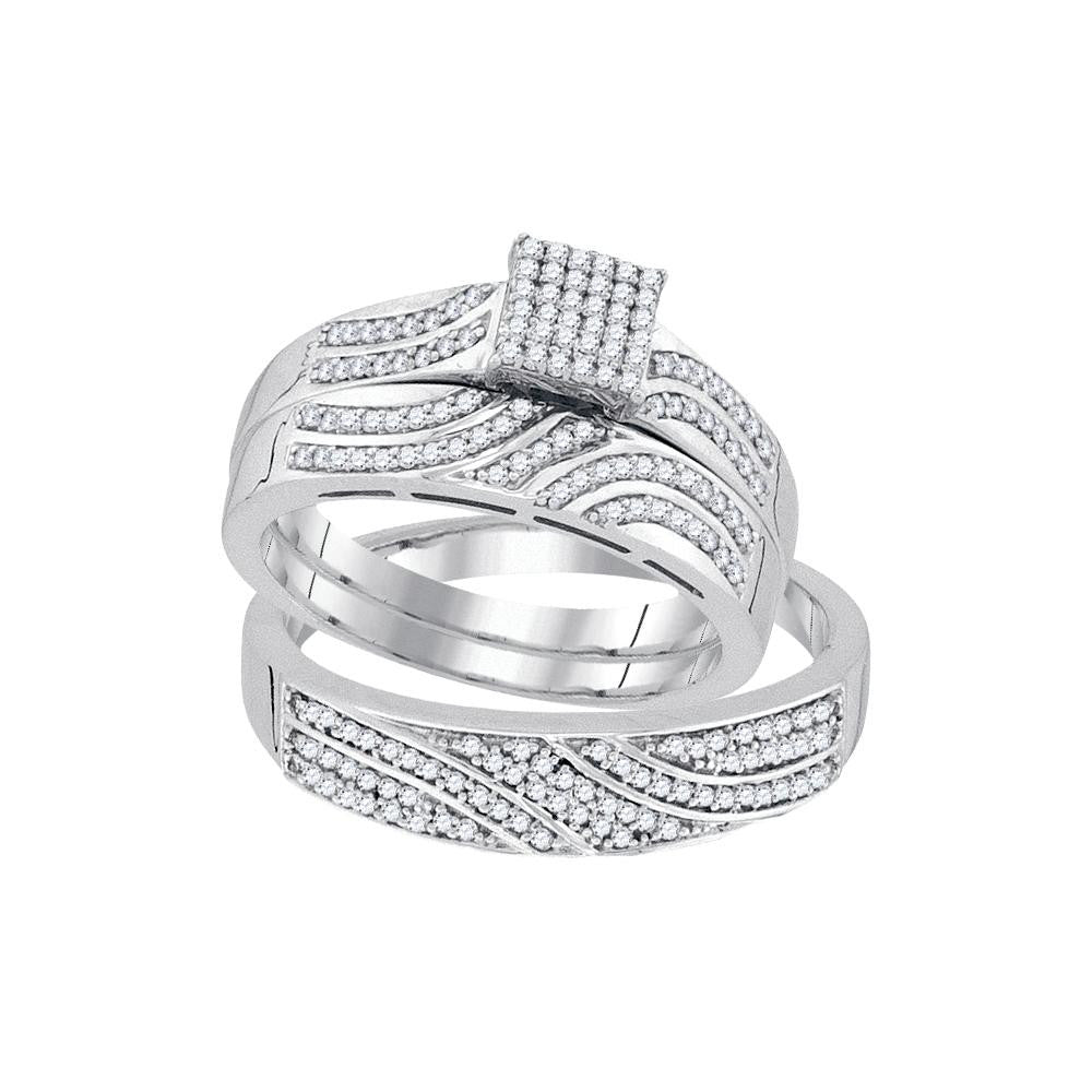 3-8CTW-Diamond MICRO-PAVE TRIO SET