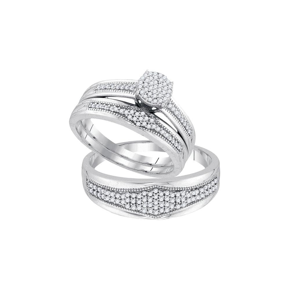 3-8CTW-Diamond MICRO-PAVE TRIO SET