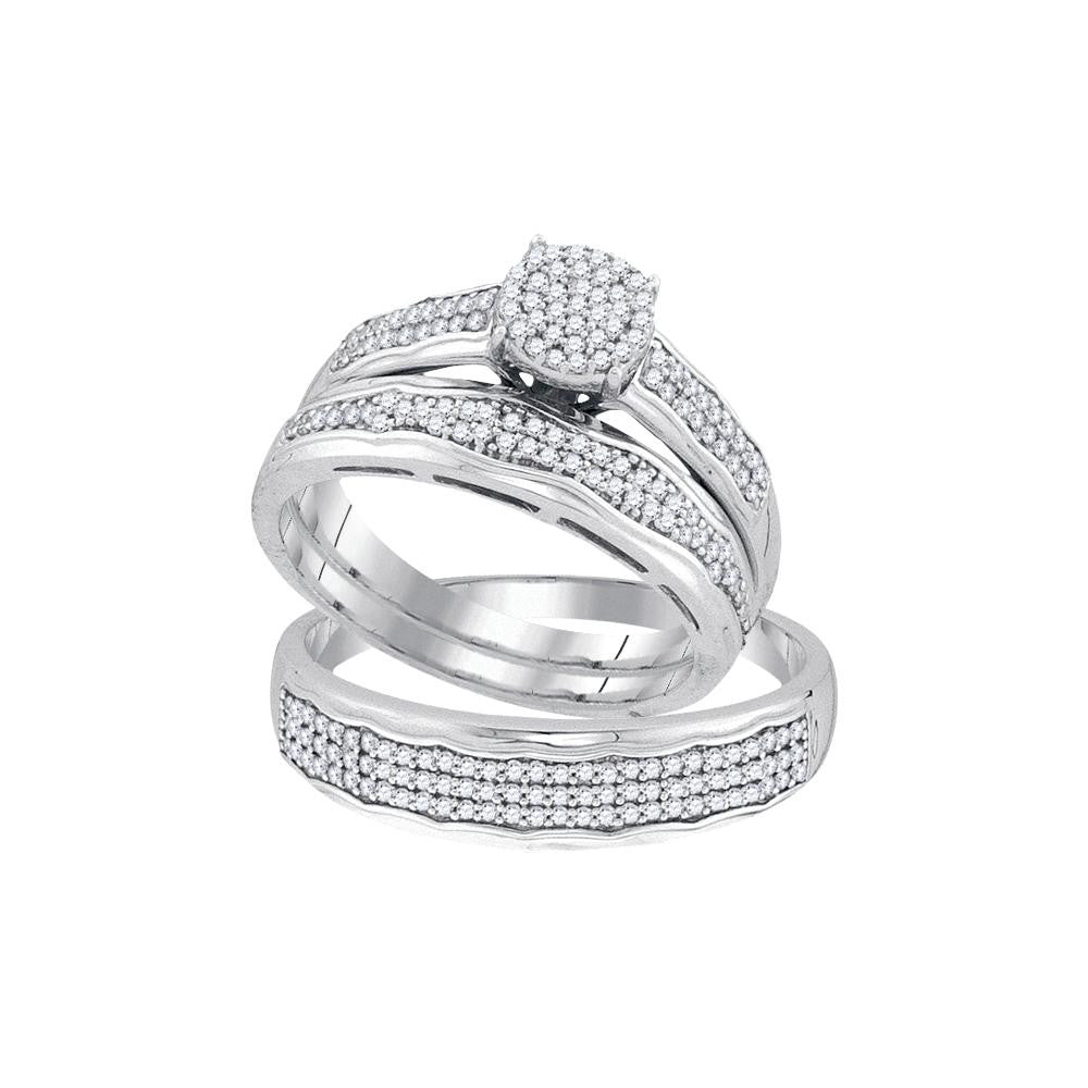 1-2CTW-Diamond MICRO-PAVE TRIO SET