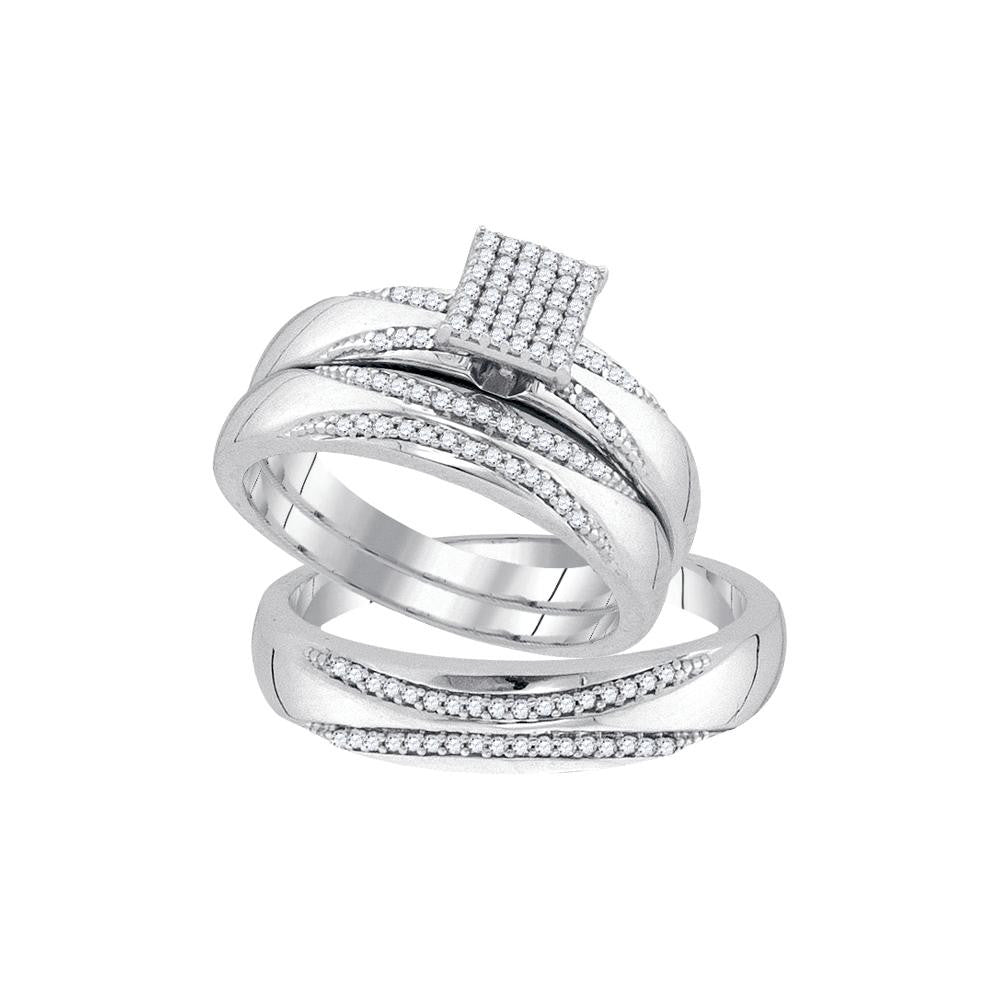 1-3CTW-Diamond MICRO-PAVE TRIO SET