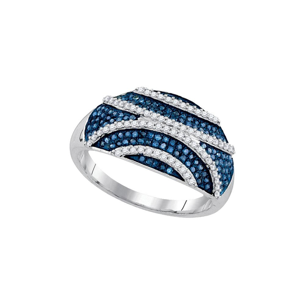 1-2CTW-Diamond MIRO-PAVE BLUE RING