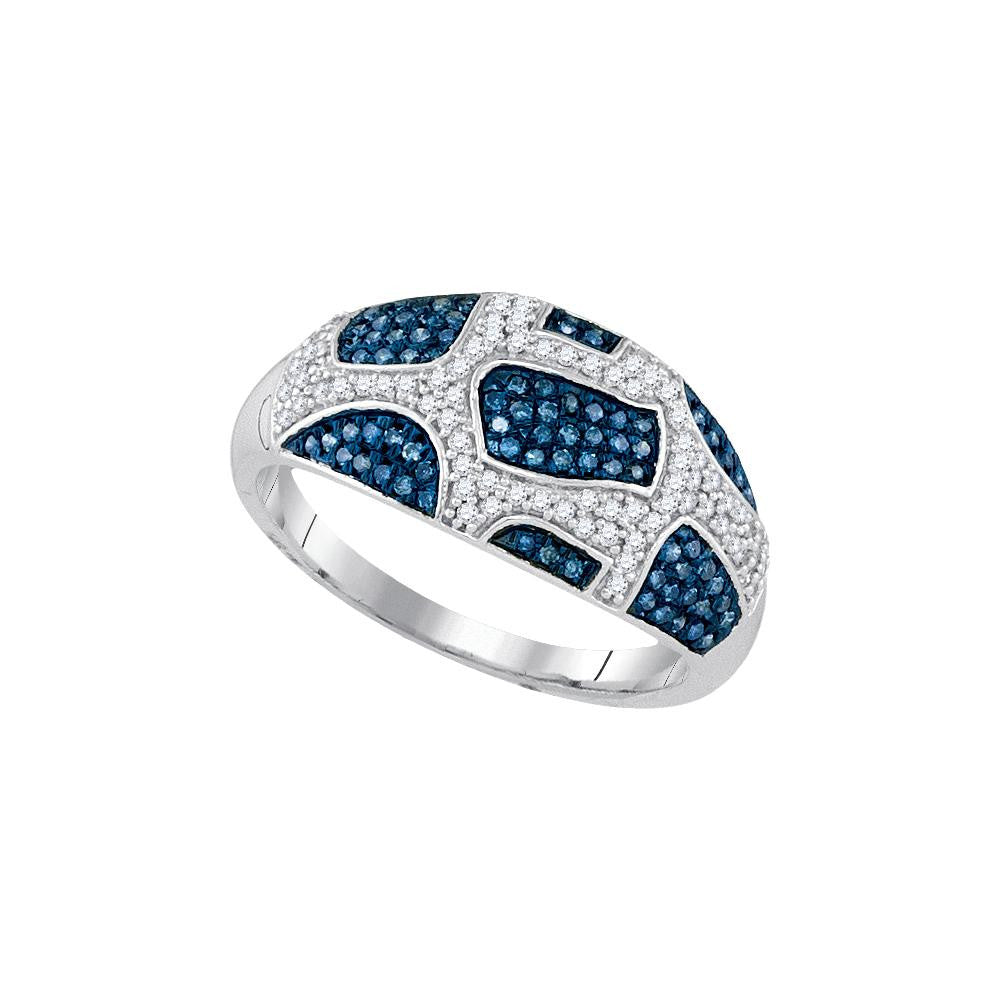 3-8CTW-Diamond MIRO-PAVE BLUE RING