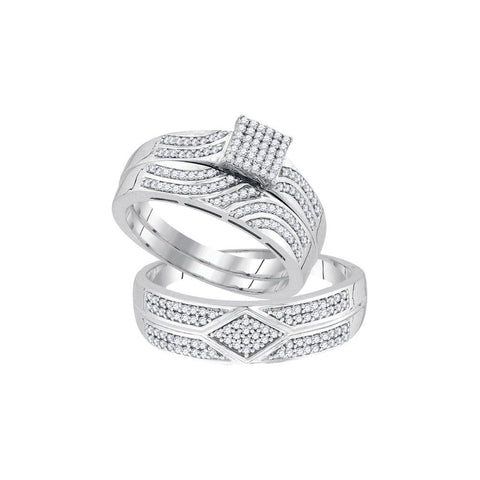 1-2CTW-Diamond MICRO-PAVE TRIO SET