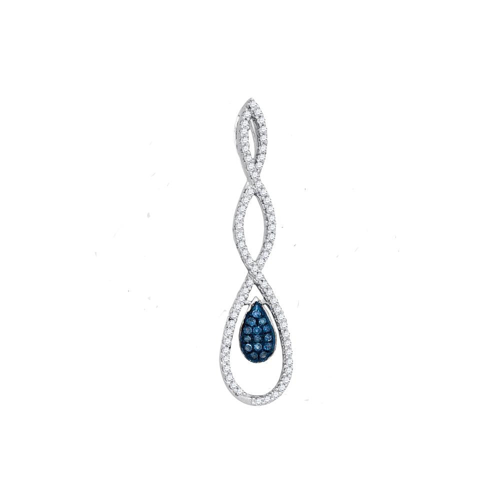 1-5CTW-Diamond MIRO-PAVE BLUE PENDANT