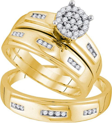 10K Yellow-gold 0.30CTW DIAMOND FASHION TRIO SET