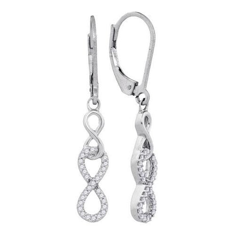 925 Sterling Silver White 0.22CTW DIAMOND FASHION EARRING